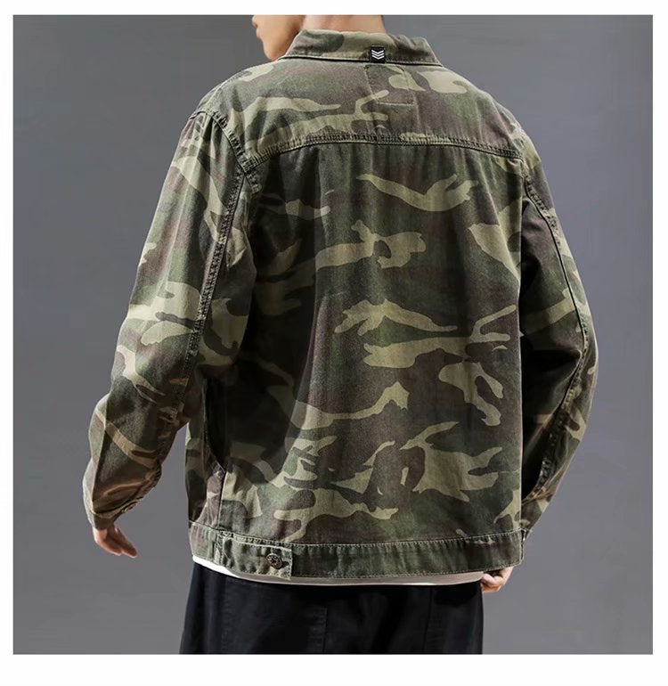 Discover the Ultimate Men's Fashion Camouflage Polo Collar Jacket